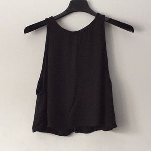 Talula split back crop top black